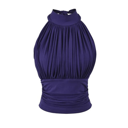 Mock Neck Sleeveless Top in Plain Design