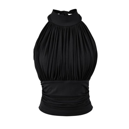 Mock Neck Sleeveless Top in Plain Design