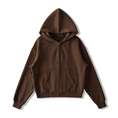 Zip-Up Solid Hoodie