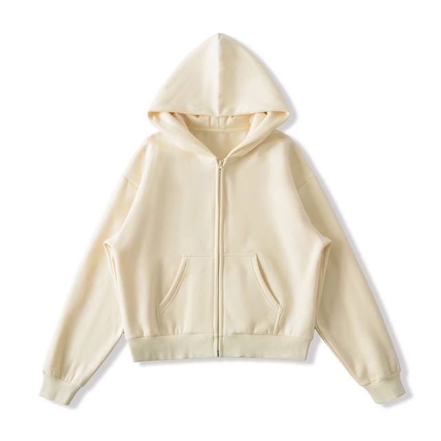 Zip-Up Solid Hoodie