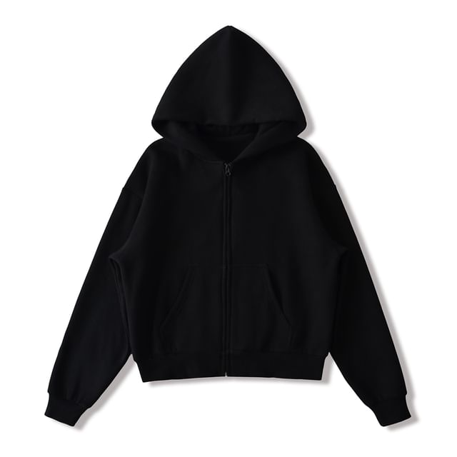 Zip-Up Solid Hoodie