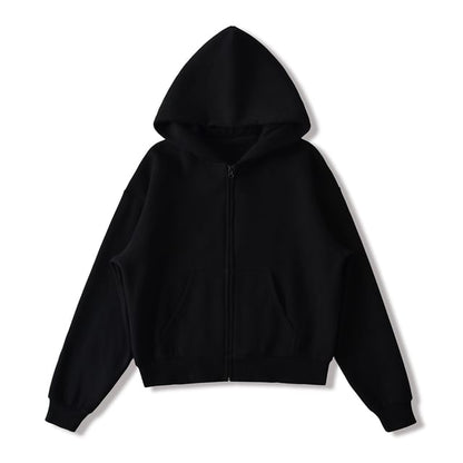 Zip-Up Solid Hoodie