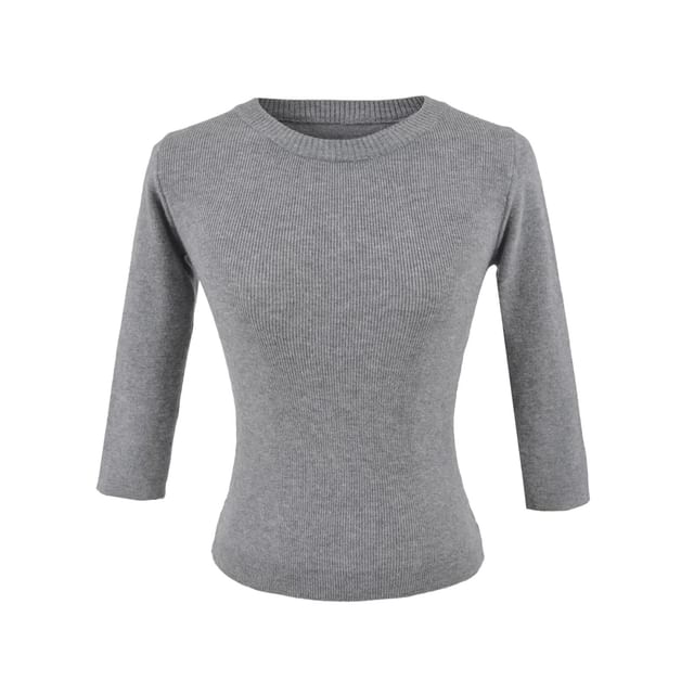 3/4 Sleeve Crewneck Knit Top & Mini Skirt