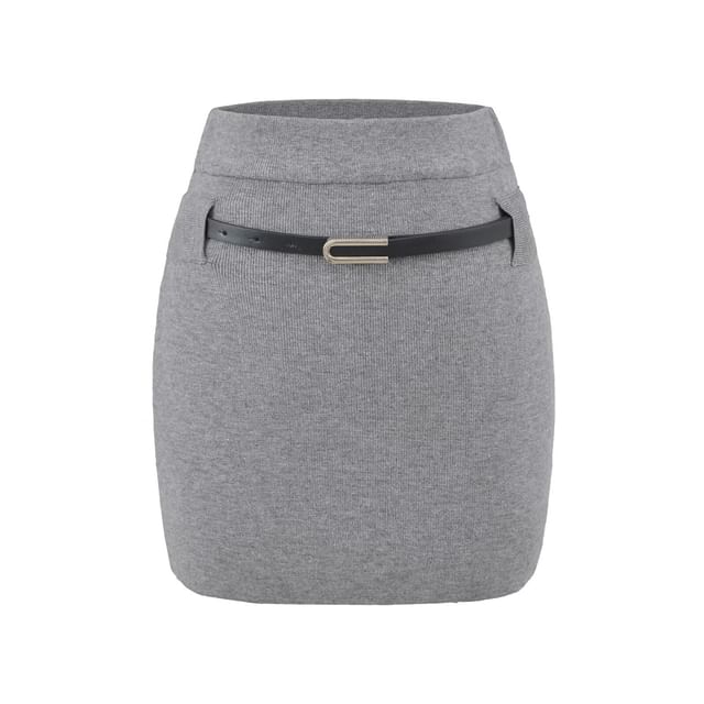 3/4 Sleeve Crewneck Knit Top & Mini Skirt