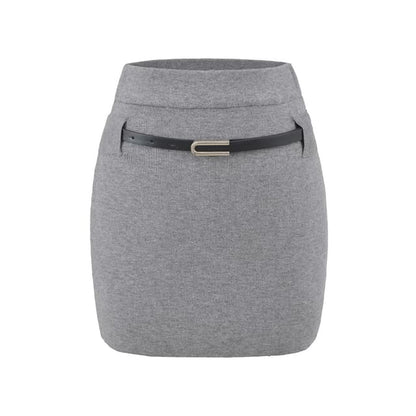 3/4 Sleeve Crewneck Knit Top & Mini Skirt