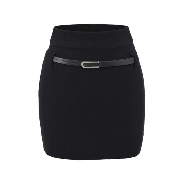 3/4 Sleeve Crewneck Knit Top & Mini Skirt