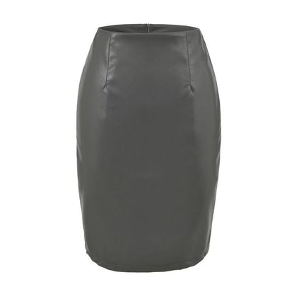 Faux Leather Pencil Skirt - High Waist