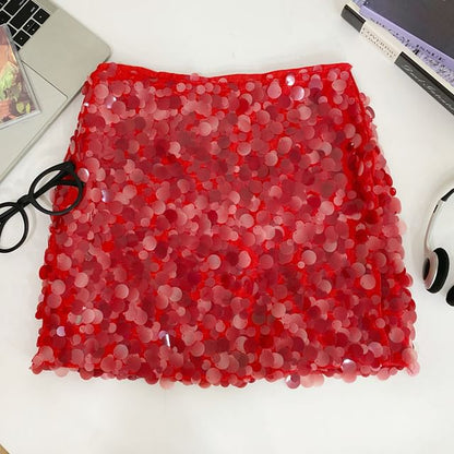 High Rise Sequin Mini A-Line Tutu Skirt