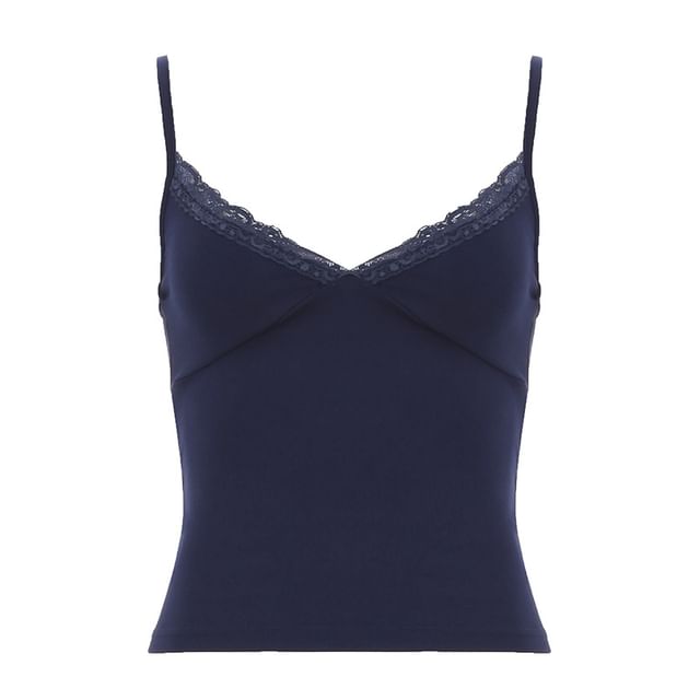 Lace Trim V-Neck Slim Camisole