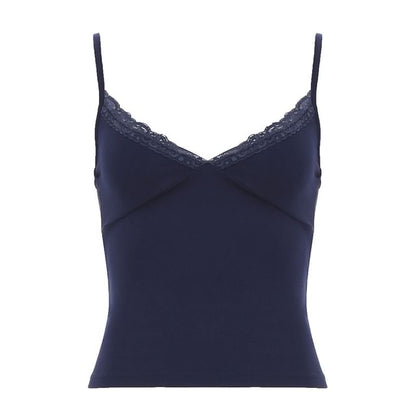 Lace Trim V-Neck Slim Camisole