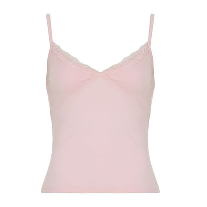 Lace Trim V-Neck Slim Camisole