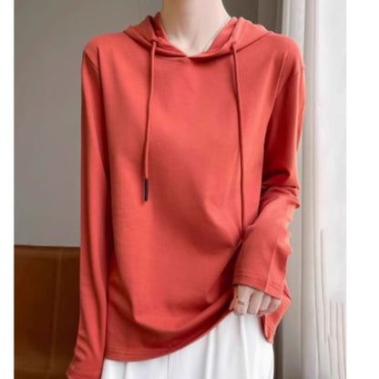 Hooded Long Sleeve Solid Tee