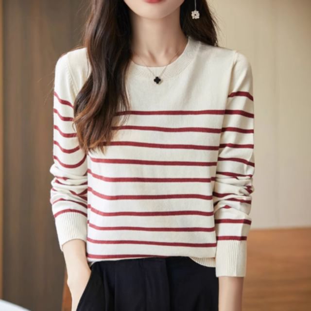 Striped Round Neck Sweater