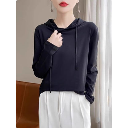 Hooded Long Sleeve Solid Tee