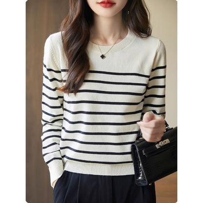Striped Round Neck Sweater