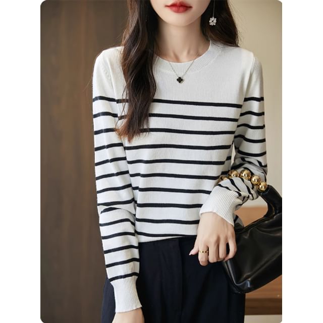 Striped Round Neck Sweater