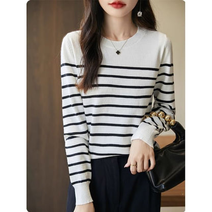 Striped Round Neck Sweater