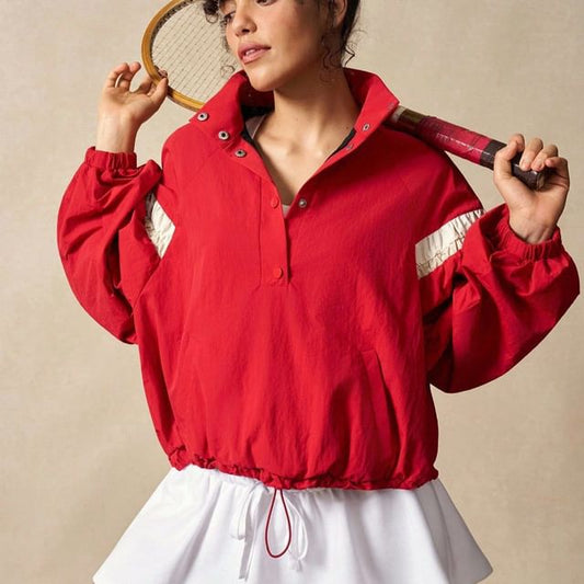 Color Block Cropped Sweatshirt