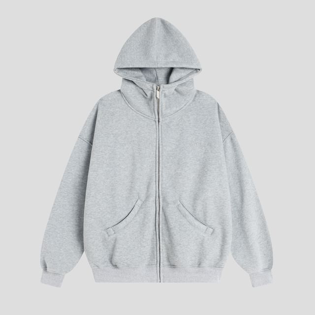 Unisex Oversized High-Neck Zip Hoodie