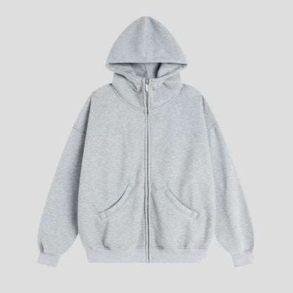 Unisex Oversized High-Neck Zip Hoodie