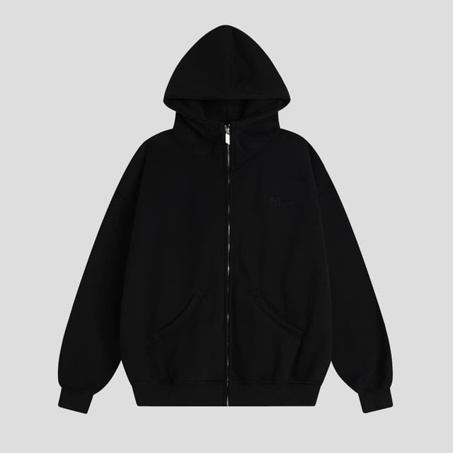 Unisex Oversized High-Neck Zip Hoodie