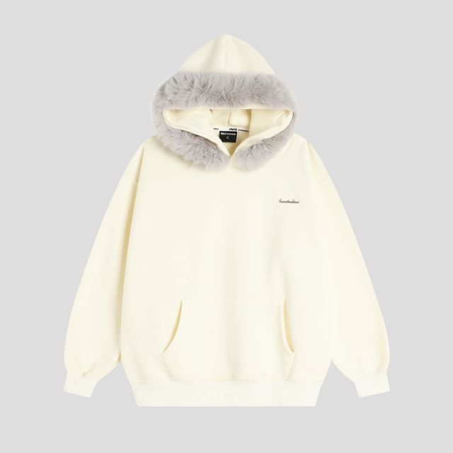 Unisex Faux Fur Trim Overfit Hoodie