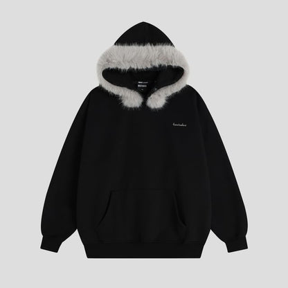 Unisex Faux Fur Trim Overfit Hoodie
