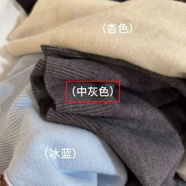 Mock Neck Knit Top Long Sleeve