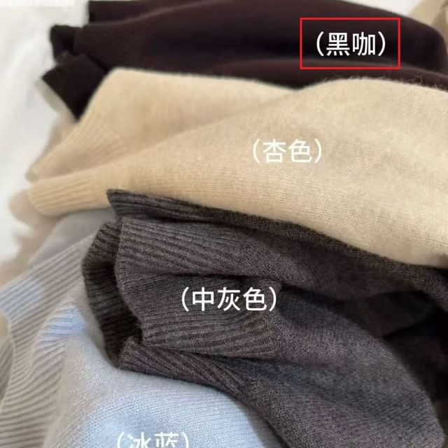 Mock Neck Knit Top Long Sleeve
