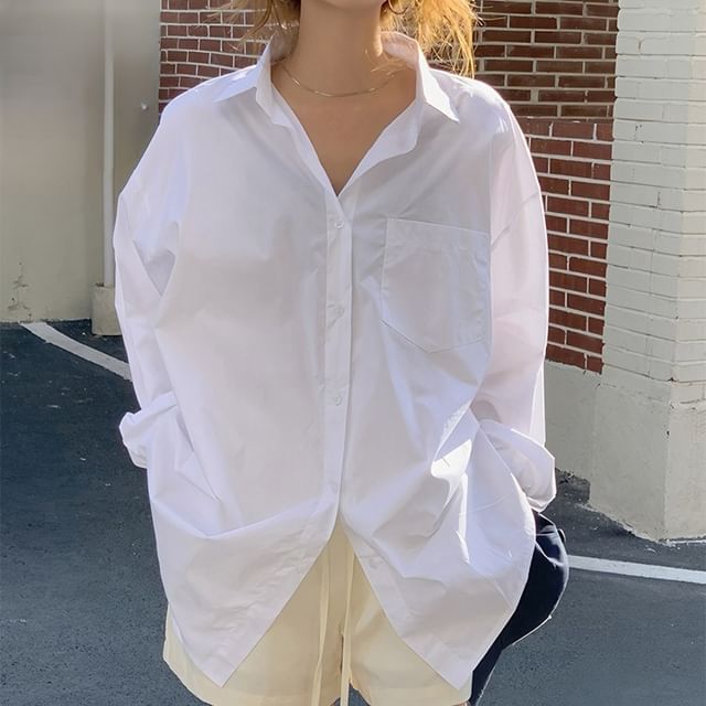 Classic Collared Long-Sleeve Shirt