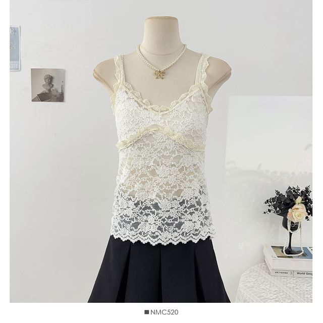 Lace Panel Camisole Top