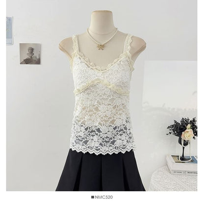 Lace Panel Camisole Top