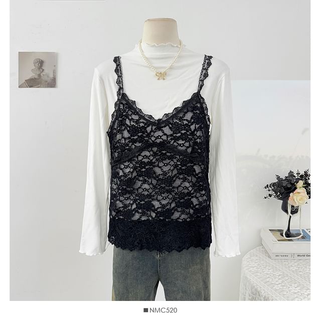 Lace Panel Camisole Top