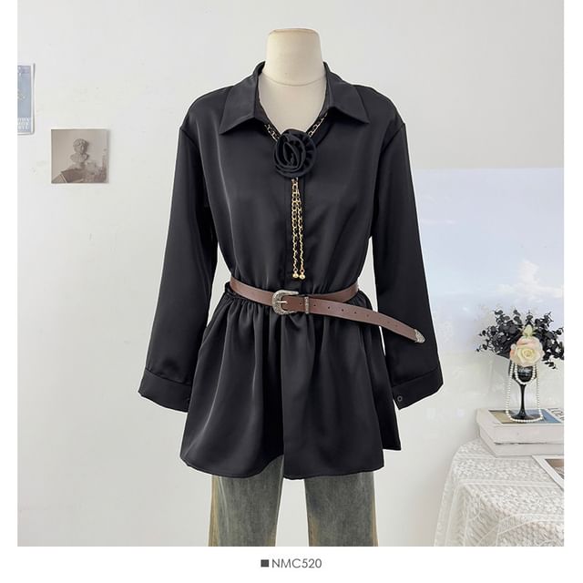 Corsage Necklace Tunic with Belt