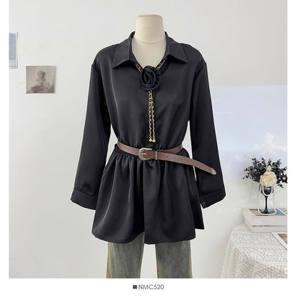 Corsage Necklace Tunic with Belt
