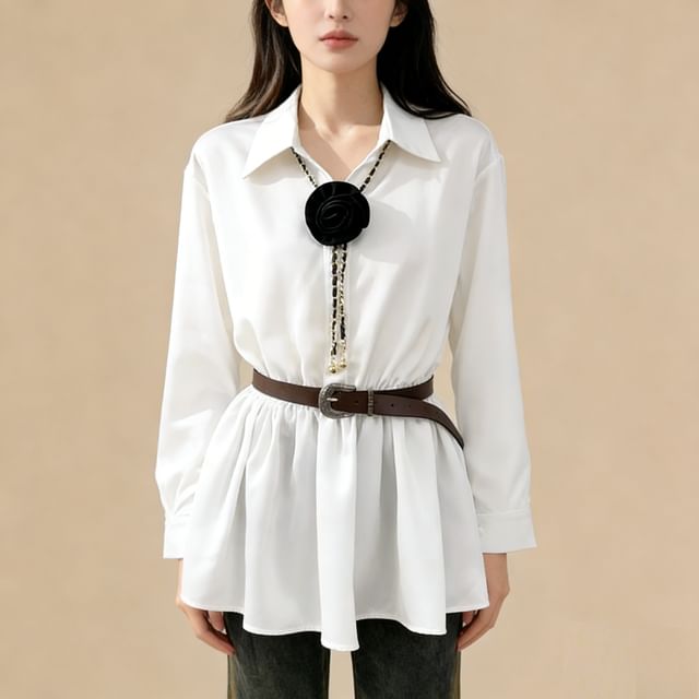 Corsage Necklace Tunic with Belt