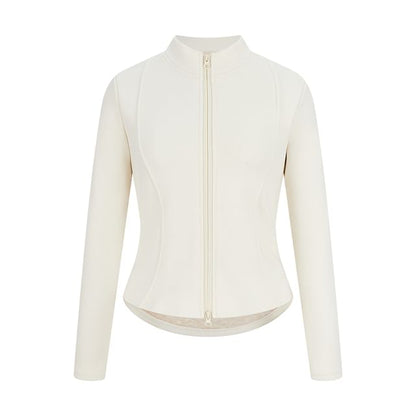 Zip-Up Mock Neck Long Sleeve Top