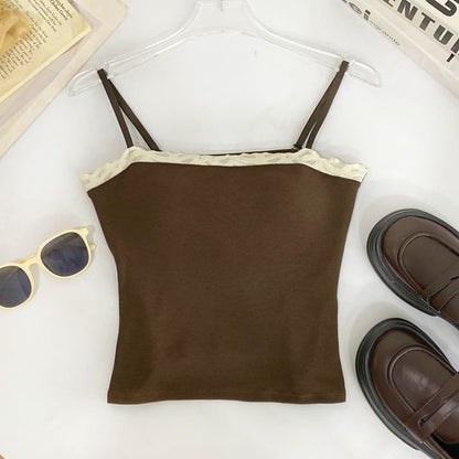 Frill Trim Crop Camisole