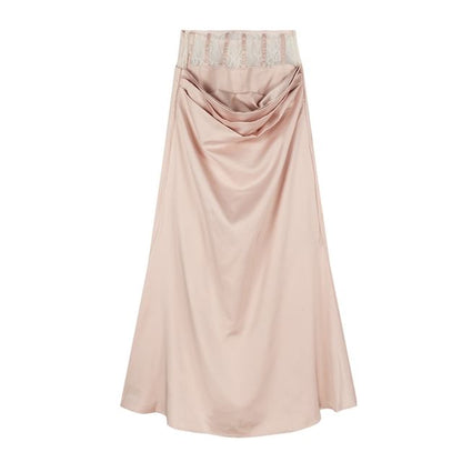 Corset Top with Lace Trim and Maxi Skirt Set