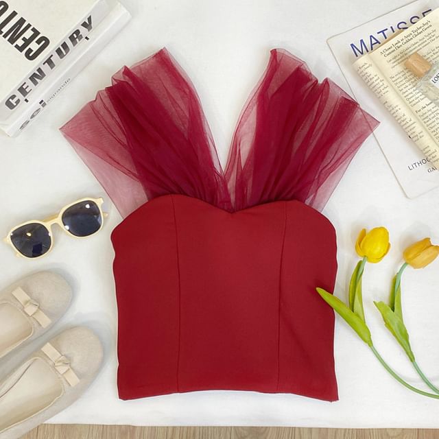Sleeveless V-Neck Solid Crop Tee with Cap Sleeves