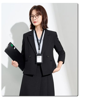 Double Breasted Blazer and Midi Skirt Set