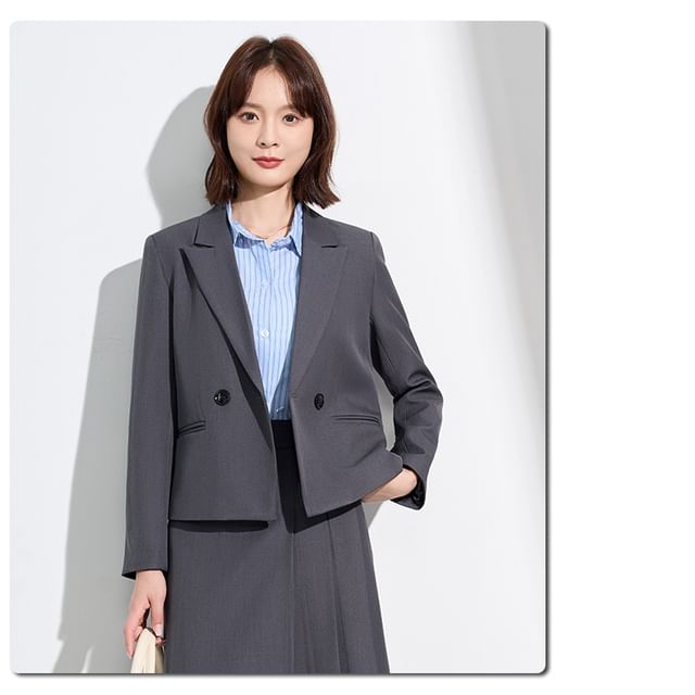 Double Breasted Blazer and Midi Skirt Set