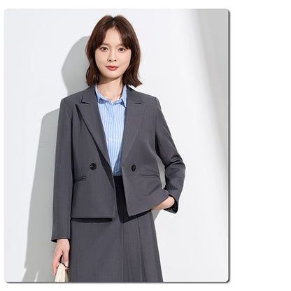 Double Breasted Blazer and Midi Skirt Set