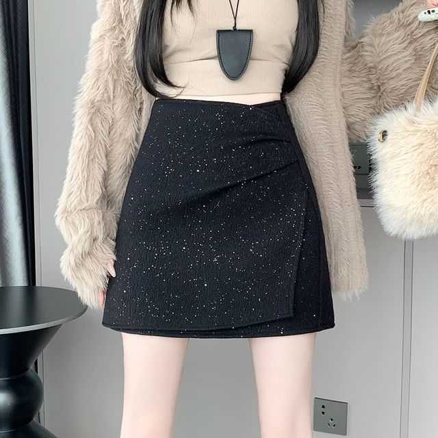 Glitter Mini A-Line Skirt