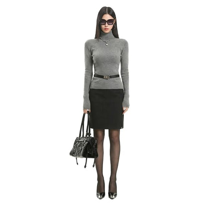 Mini Pencil Skirt with Mid Rise