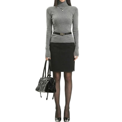 Mini Pencil Skirt with Mid Rise