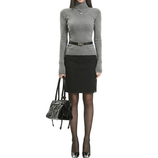 Mini Pencil Skirt with Mid Rise