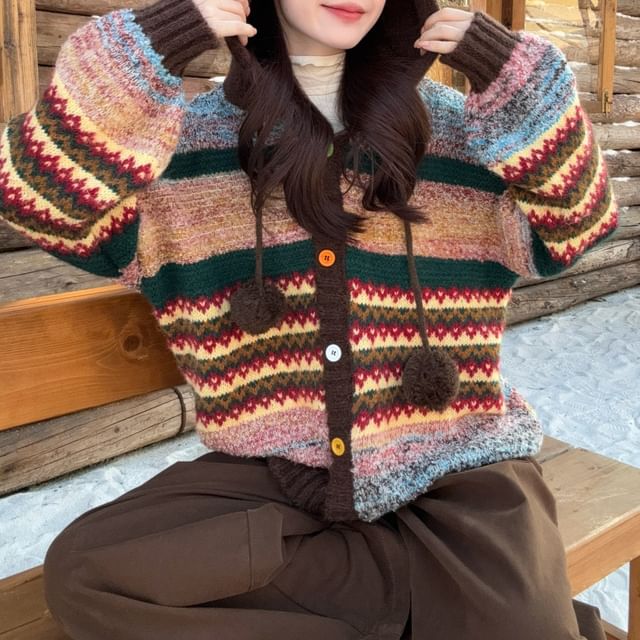 Melange Hood Cardigan