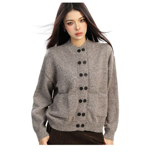 Double Breasted Plain Cardigan