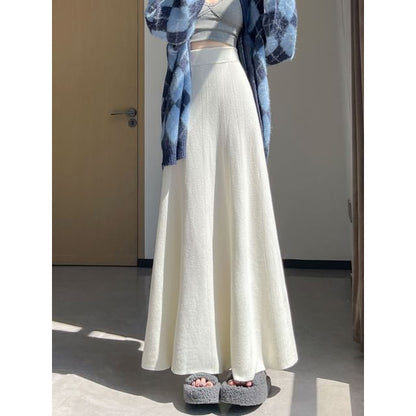 Plain Maxi A-Line Skirt